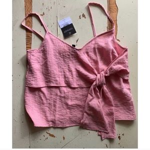 Top shop : pink faux wrap cami